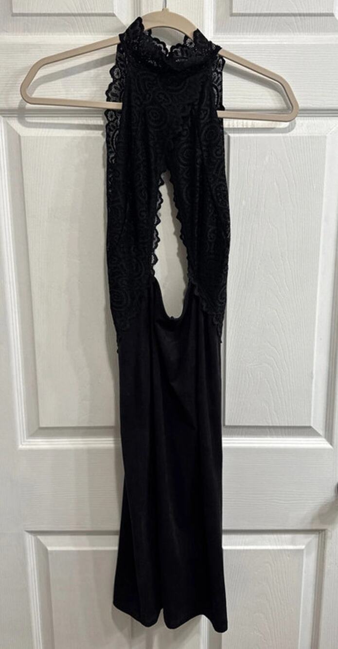 Fashion Nova Sexy Black Dress NWT Lovers Lace & Soft! Size Large